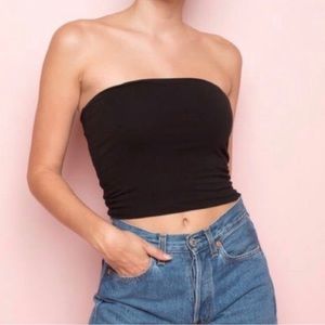 Brandy Melville: Black Cotton Tube Top